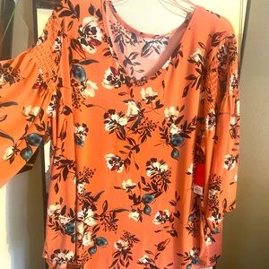 Fun floral top with bell sleeves